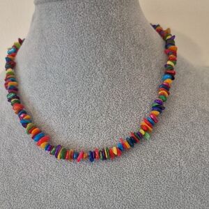 COLORFUL SHELL CHIP NECKLACE,BRACLET,EARRING SET